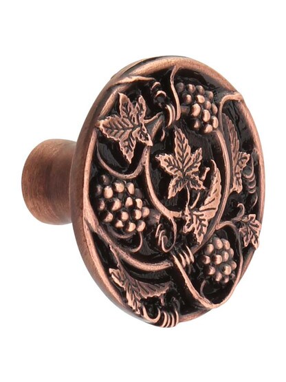 Grapevine Cabinet Knob in Antique Copper.